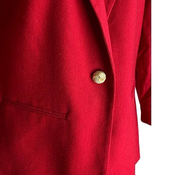 VINTAGE 90s Oversized Blazer Jacket 100% Wool Savannah Women's Sz 8 PETITE - Picture 2 of 9